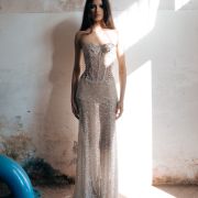 DUBAI  Long Platinum Dress