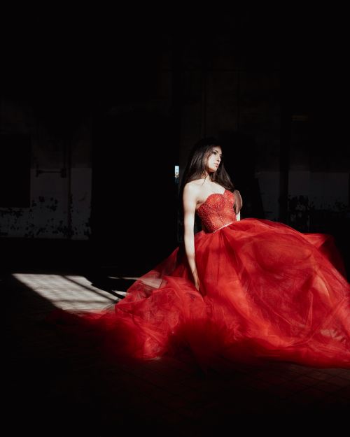 Los Angeles Romantic Dress in Red Tulle